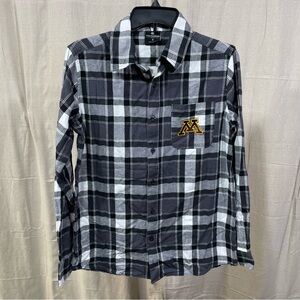 Colosseum University of Minnesota Black Plaid Button-down Shirt